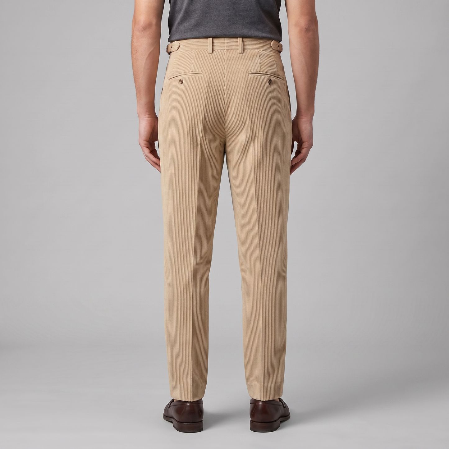 Pantalon homme à plis style velours côtelé | Coupe ajustée smart casual