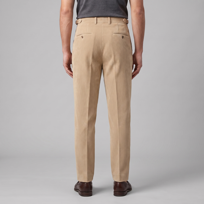 Pantalon homme à plis style velours côtelé | Coupe ajustée smart casual