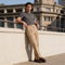 Pantalon homme à plis style velours côtelé | Coupe ajustée smart casual