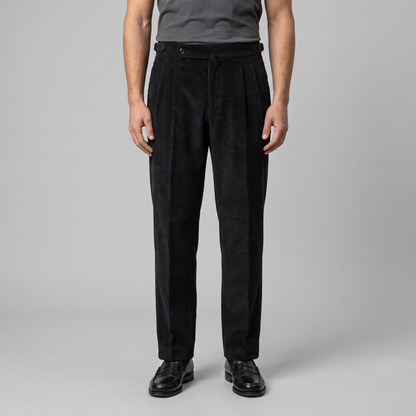 Pantalon homme à plis style velours côtelé | Coupe ajustée smart casual
