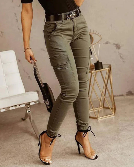 Pantalones vaqueros casuales tipo cargo para mujer | Corte cómodo