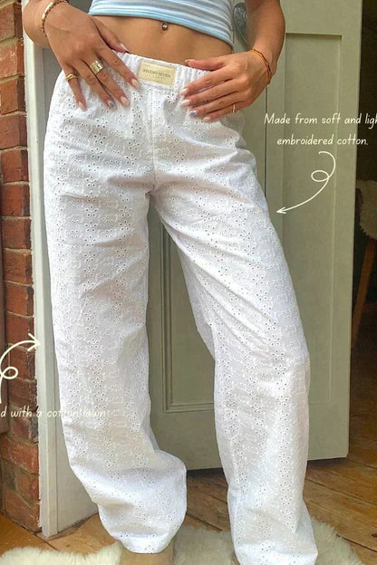Damska Spodnie Domowe Z Prążkowanym Materiałem | Elastyczny Talia Zrelaksowany Dopasowanie