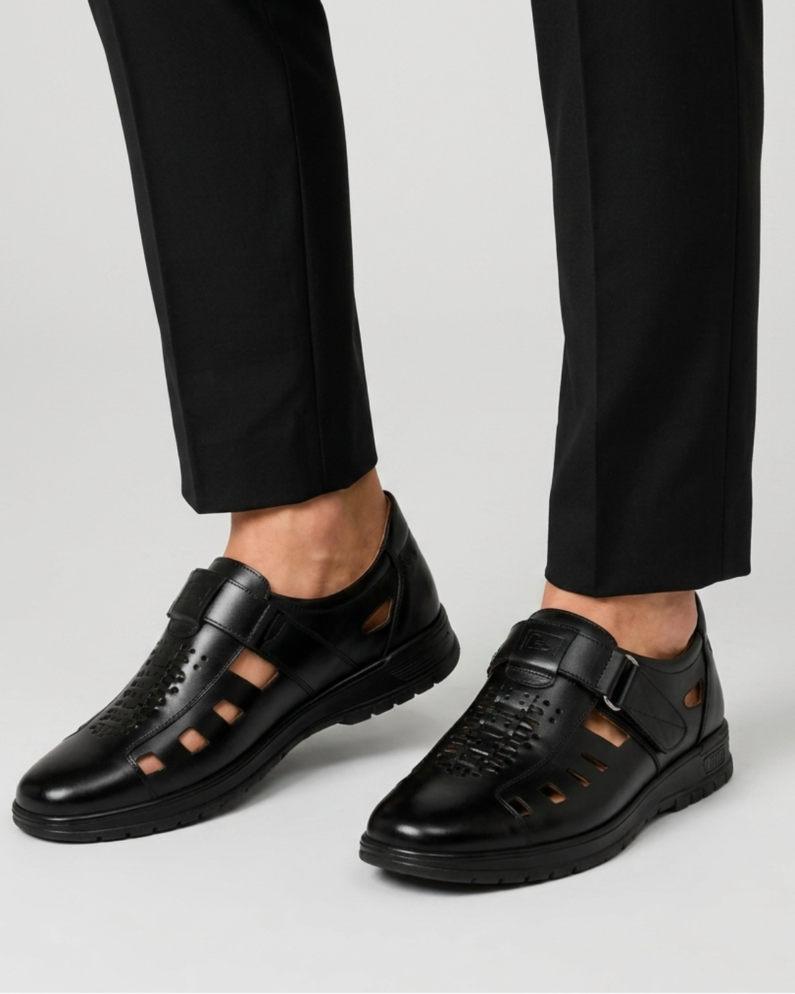 Sandali da uomo con punta chiusa | Stile in pelle regolabile Scarpe estive