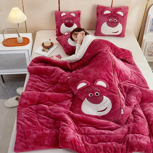 Manta de felpa y almohada reemplazable | Manta para lanzar / Almohada 2 en 1
