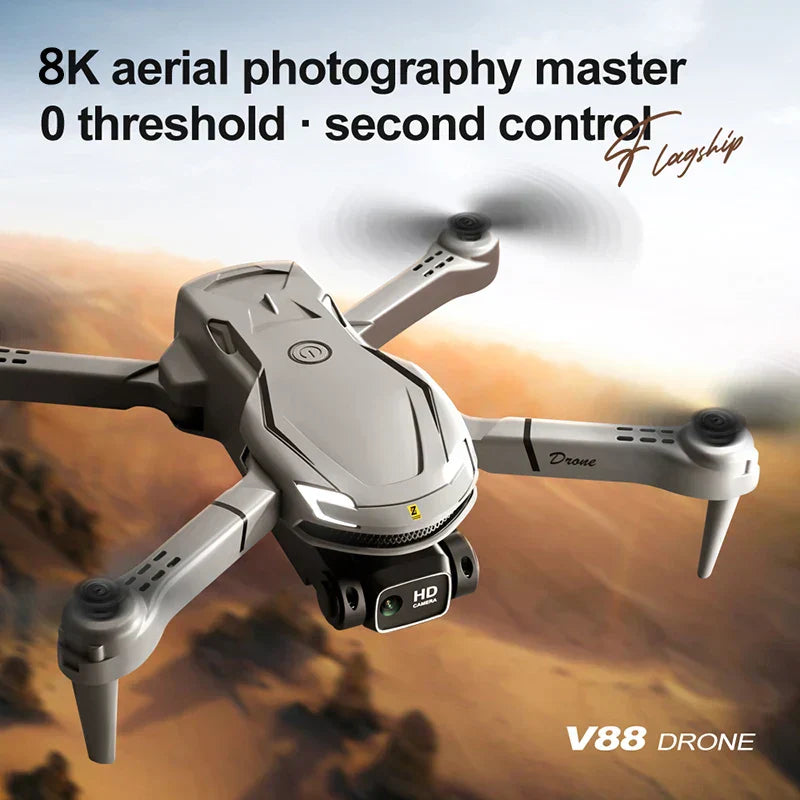 Leo | Mini V88 Drone 8K z GPS i Podwójną Kamerą HD - Profesjonalny Dron Fotografii Lotniczej