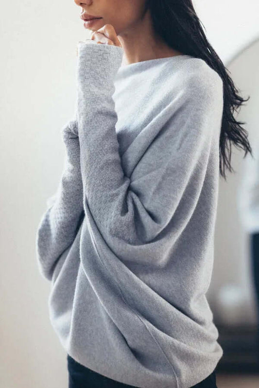 Asymmetrical Draped Women's Knitted Sweater | Soft and Warm