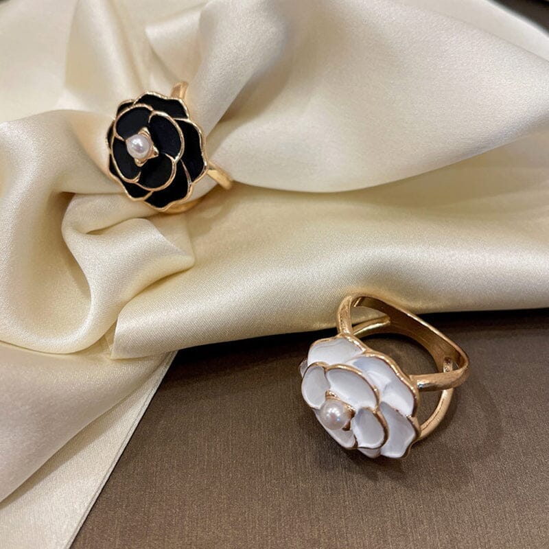 Elegancki Damski Kamelią Pierścionek