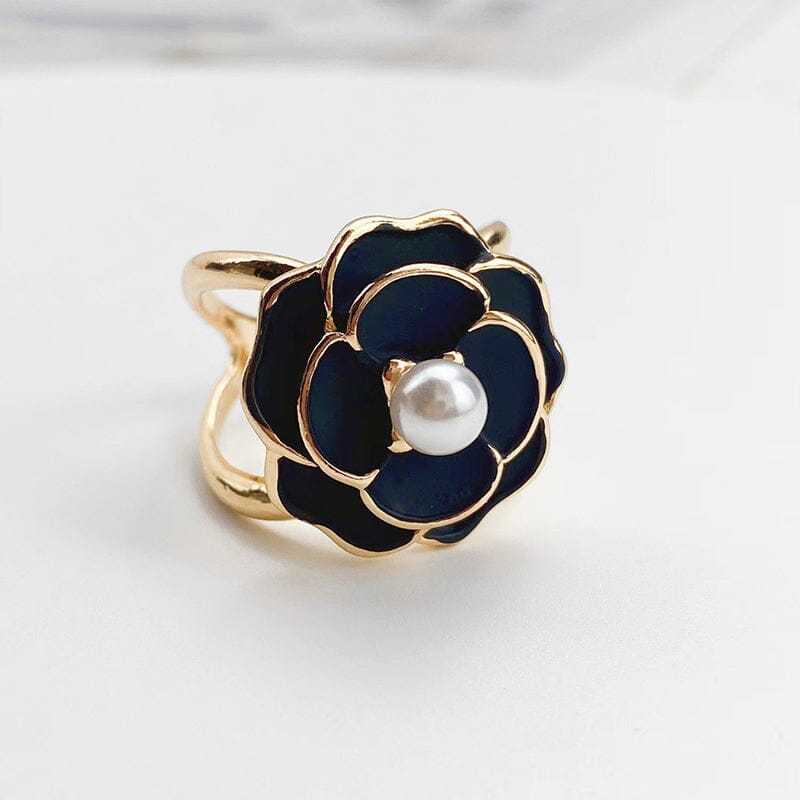 Elegancki Damski Kamelią Pierścionek