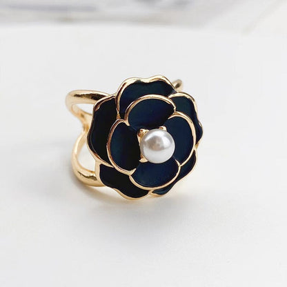 Elegancki Damski Kamelią Pierścionek