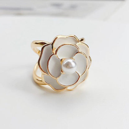 Elegancki Damski Kamelią Pierścionek