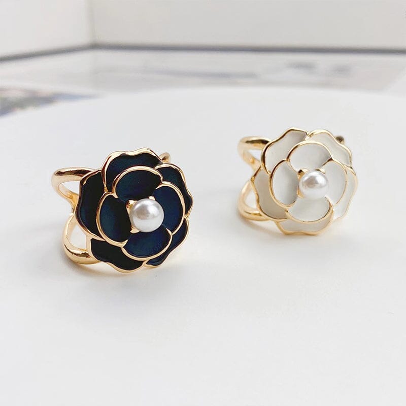 Elegancki Damski Kamelią Pierścionek