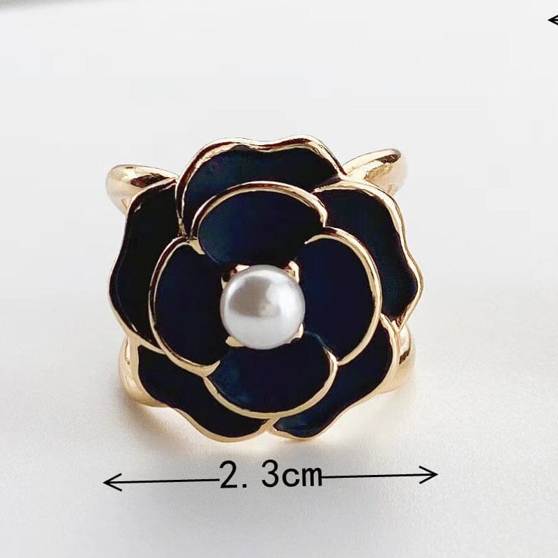 Elegancki Damski Kamelią Pierścionek