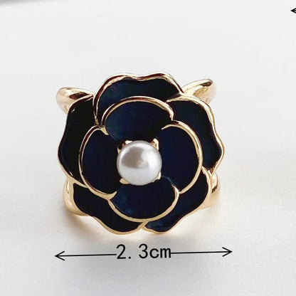 Elegancki Damski Kamelią Pierścionek