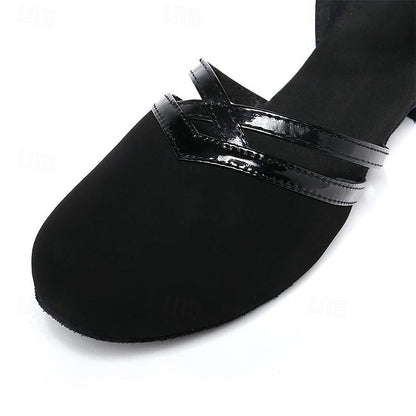 Chaussures de danse femme en suédine synthétique style | Talon bas avec bride autour de la cheville
