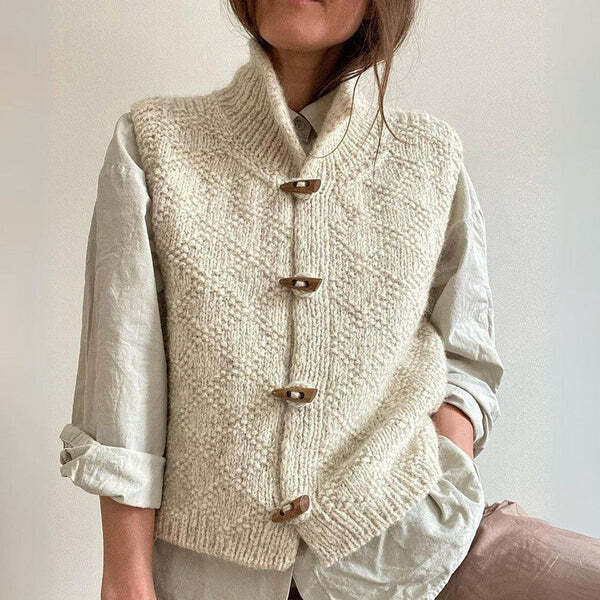 Women's Sleeveless Wool Cardigan 
