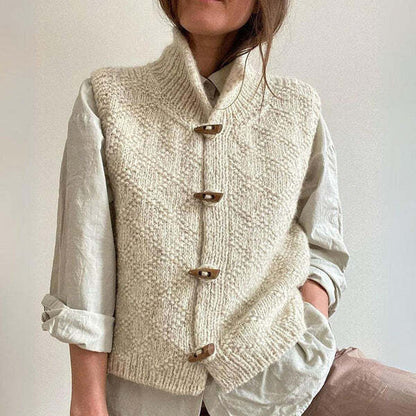 Women's Sleeveless Wool Cardigan 
