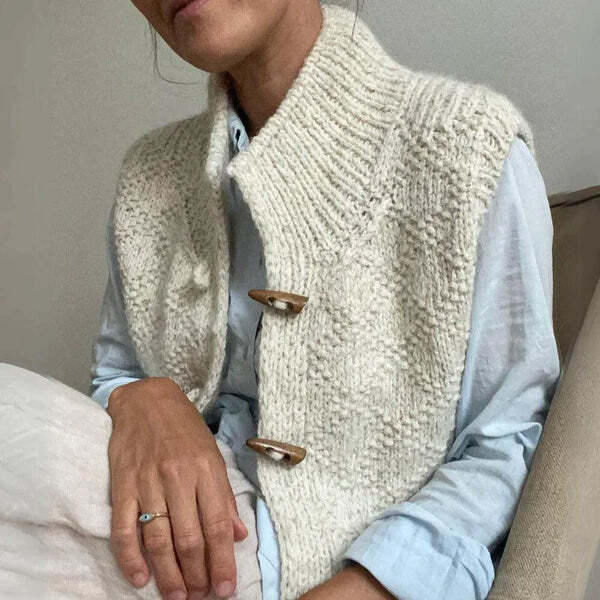 Women's Sleeveless Wool Cardigan 