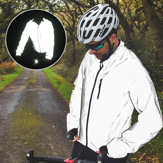 Chaqueta impermeable reflectante para hombre para ciclismo
