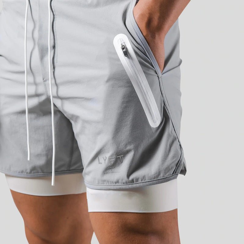 Pantalones Cortos para Correr 2 en 1 para Hombre | Capa de Compresión Incorporada y Bolsillo con Cremallera