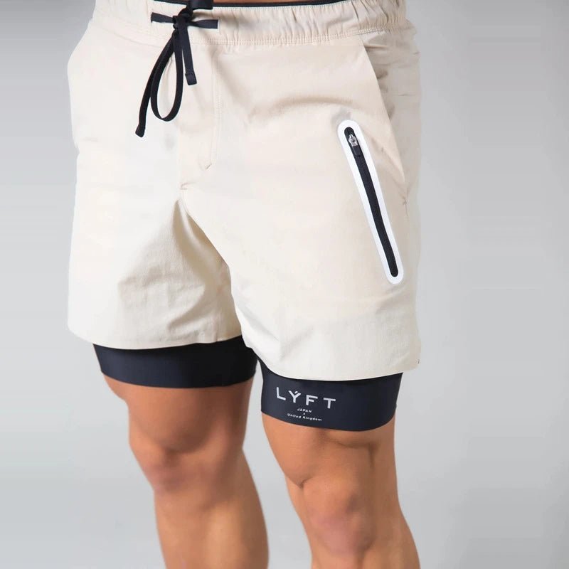 Pantalones Cortos para Correr 2 en 1 para Hombre | Capa de Compresión Incorporada y Bolsillo con Cremallera