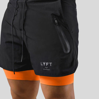 Pantalones Cortos para Correr 2 en 1 para Hombre | Capa de Compresión Incorporada y Bolsillo con Cremallera