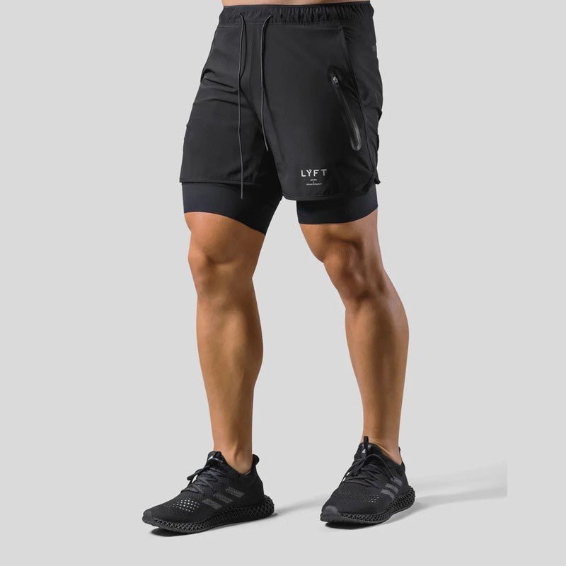 Pantalones Cortos para Correr 2 en 1 para Hombre | Capa de Compresión Incorporada y Bolsillo con Cremallera