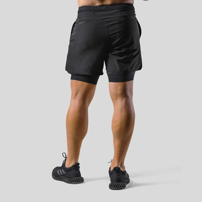 Pantalones Cortos para Correr 2 en 1 para Hombre | Capa de Compresión Incorporada y Bolsillo con Cremallera
