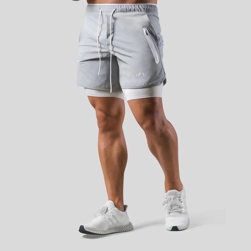 Pantalones Cortos para Correr 2 en 1 para Hombre | Capa de Compresión Incorporada y Bolsillo con Cremallera
