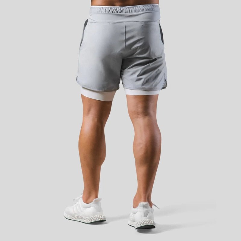 Pantalones Cortos para Correr 2 en 1 para Hombre | Capa de Compresión Incorporada y Bolsillo con Cremallera