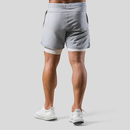Pantalones Cortos para Correr 2 en 1 para Hombre | Capa de Compresión Incorporada y Bolsillo con Cremallera