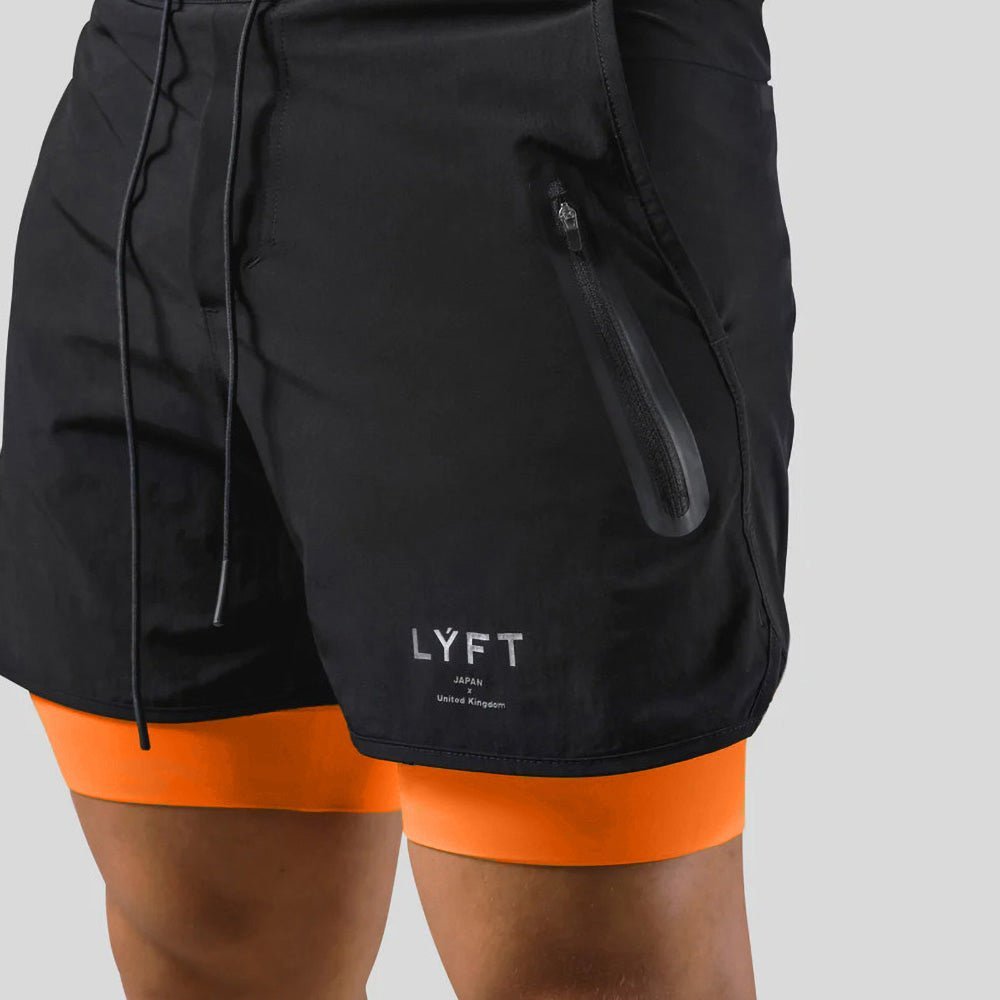 Pantalones Cortos para Correr 2 en 1 para Hombre | Capa de Compresión Incorporada y Bolsillo con Cremallera