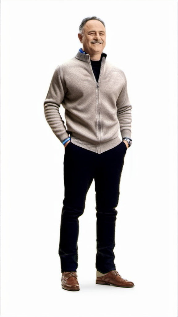 Cardigan zippé homme