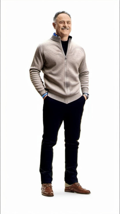 Cardigan zippé homme