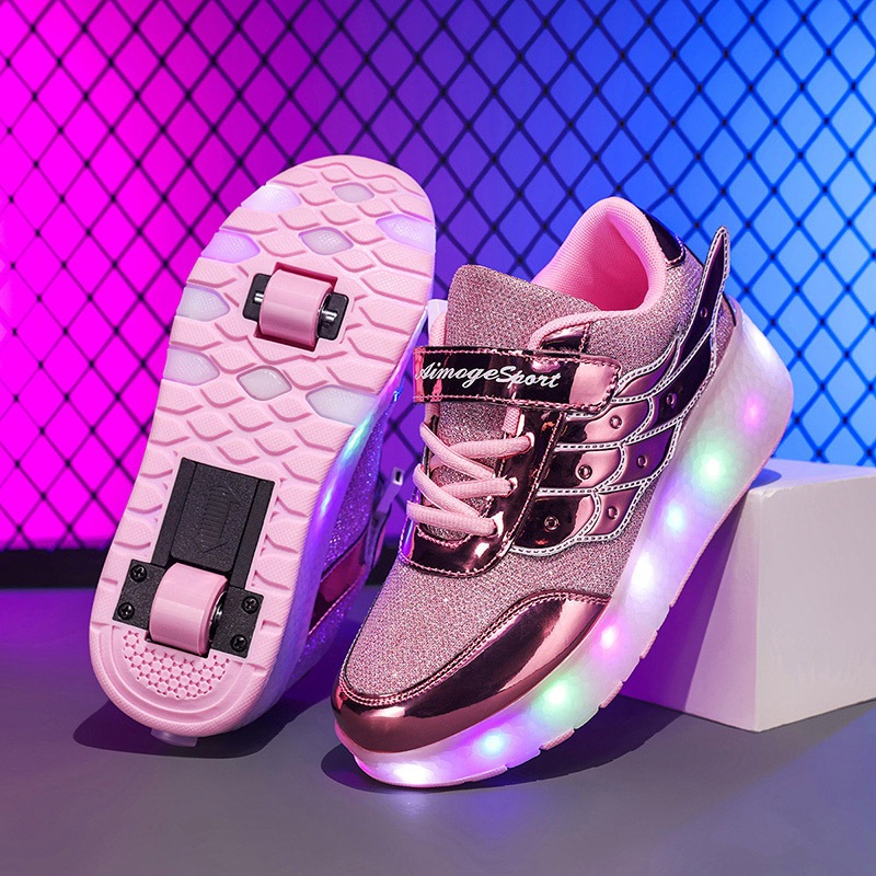 Chaussures LED à roulettes pour filles | Patins lumineux pour filles