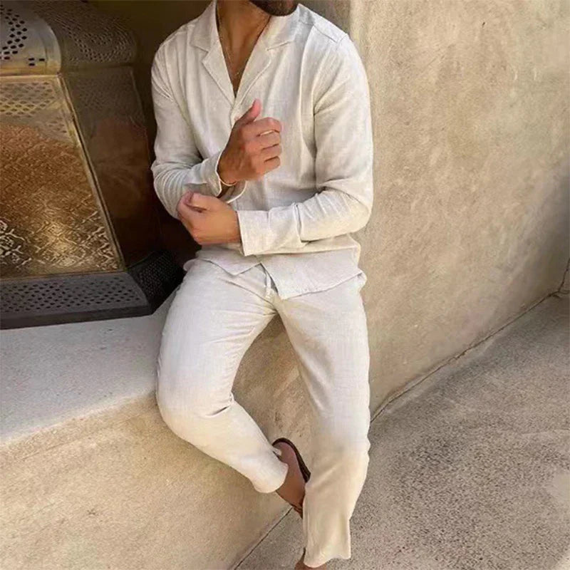 Ensemble vintage pour homme 2 pièces | Vêtements d'été décontractés pour la maison