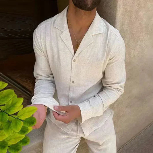 Conjunto Vintage Masculino de 2 Piezas | Ropa Casual de Verano para el Hogar
