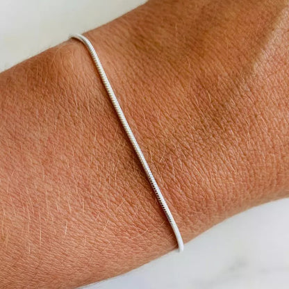 Colette | Minimalistyczna bransoletka z wężowym łańcuchem, pozłacana różem