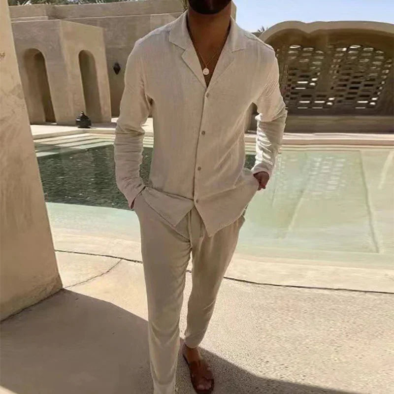 Ensemble vintage pour homme 2 pièces | Vêtements d'été décontractés pour la maison