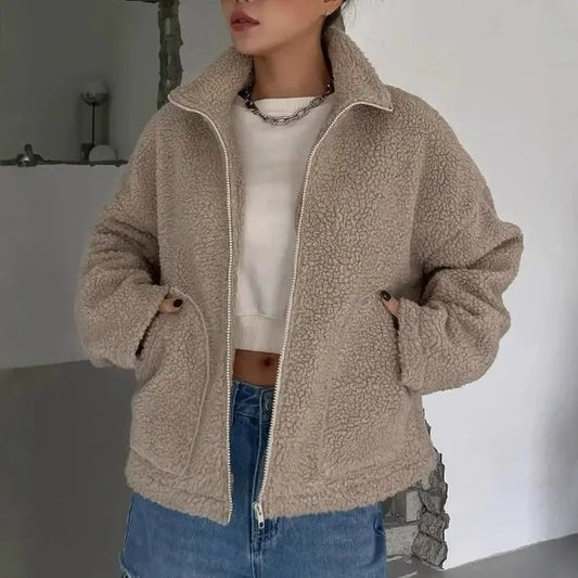 Women's Oversized Sherpa Fleece Jacket | Cozy and Chic