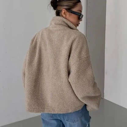 Women's Oversized Sherpa Fleece Jacket | Cozy and Chic