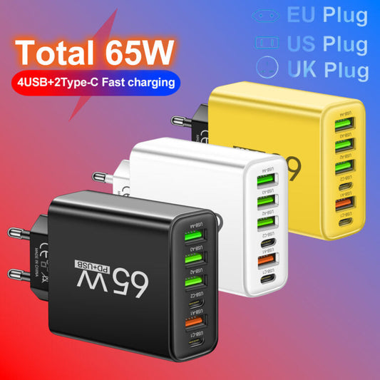 Cargador rápido multipuerto de 65W PowerHouse | Concentrador 6 en 1