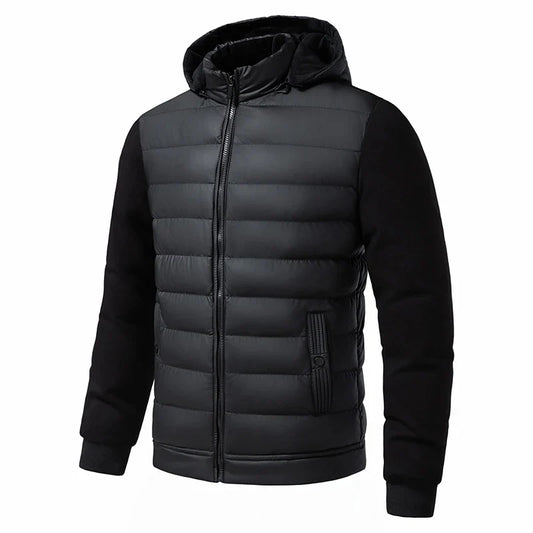 Chaqueta cárdigan negra para hombre con capucha