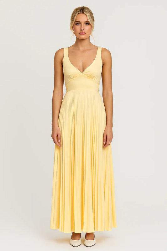 Vestido Maxi Plisado para Invitada de Boda Mujer