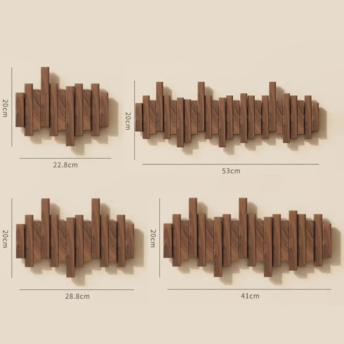 Klaviatura Stěna Kabát Regál | Ořechové Dřevo Minimalistický Design