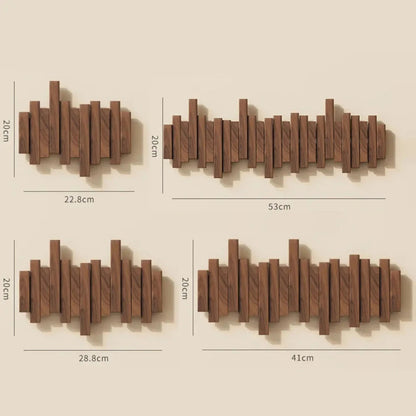 Klaviatura Stěna Kabát Regál | Ořechové Dřevo Minimalistický Design