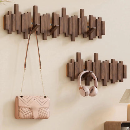 Klavírní nástěnný stojan na kabáty | Design z ořechového dřeva