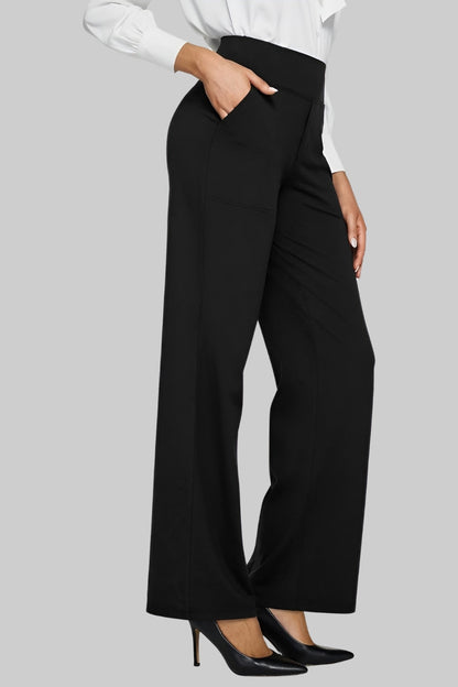 Women's Stretch Pants with High Waist and Pockets