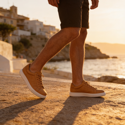 Baskets basses pour hommes en style daim | Design minimaliste épuré
