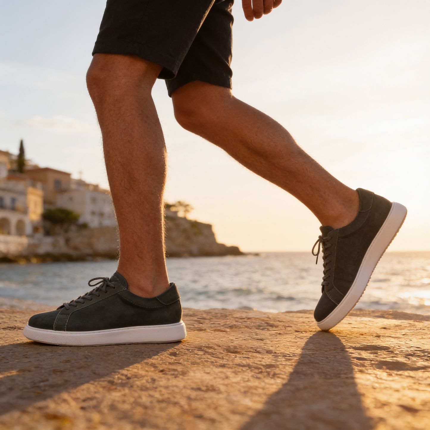 Baskets basses pour hommes en style daim | Design minimaliste épuré