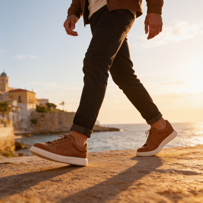 Baskets basses pour hommes en style daim | Design minimaliste épuré